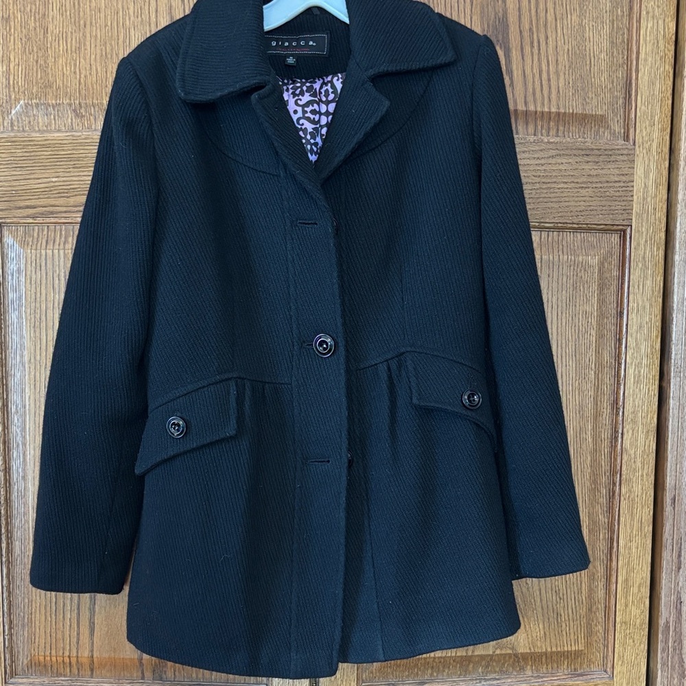 Giacca Black Pea Coat for Women